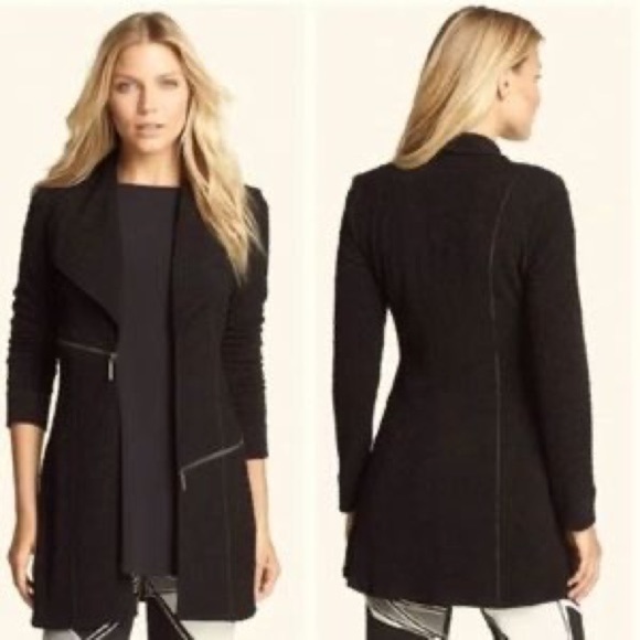 Eva Varro blue stunning open jacket/blazer with two asymmetrical zippers - Picture 2 of 9